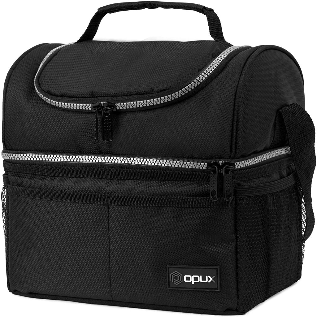 opux Insulated Dual Compartment Lunch Bag for Men & Women