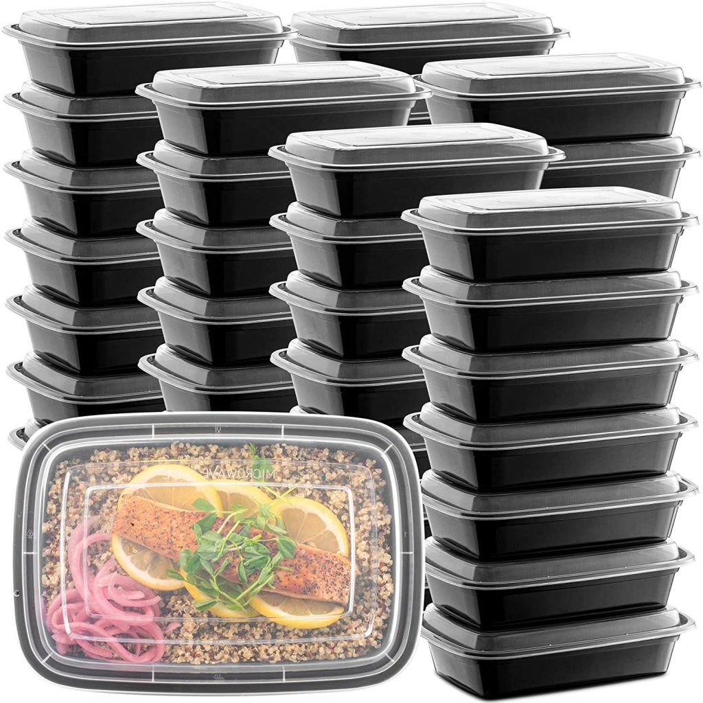 Promoze Meal Prep Plastic Microwavable Food Containers