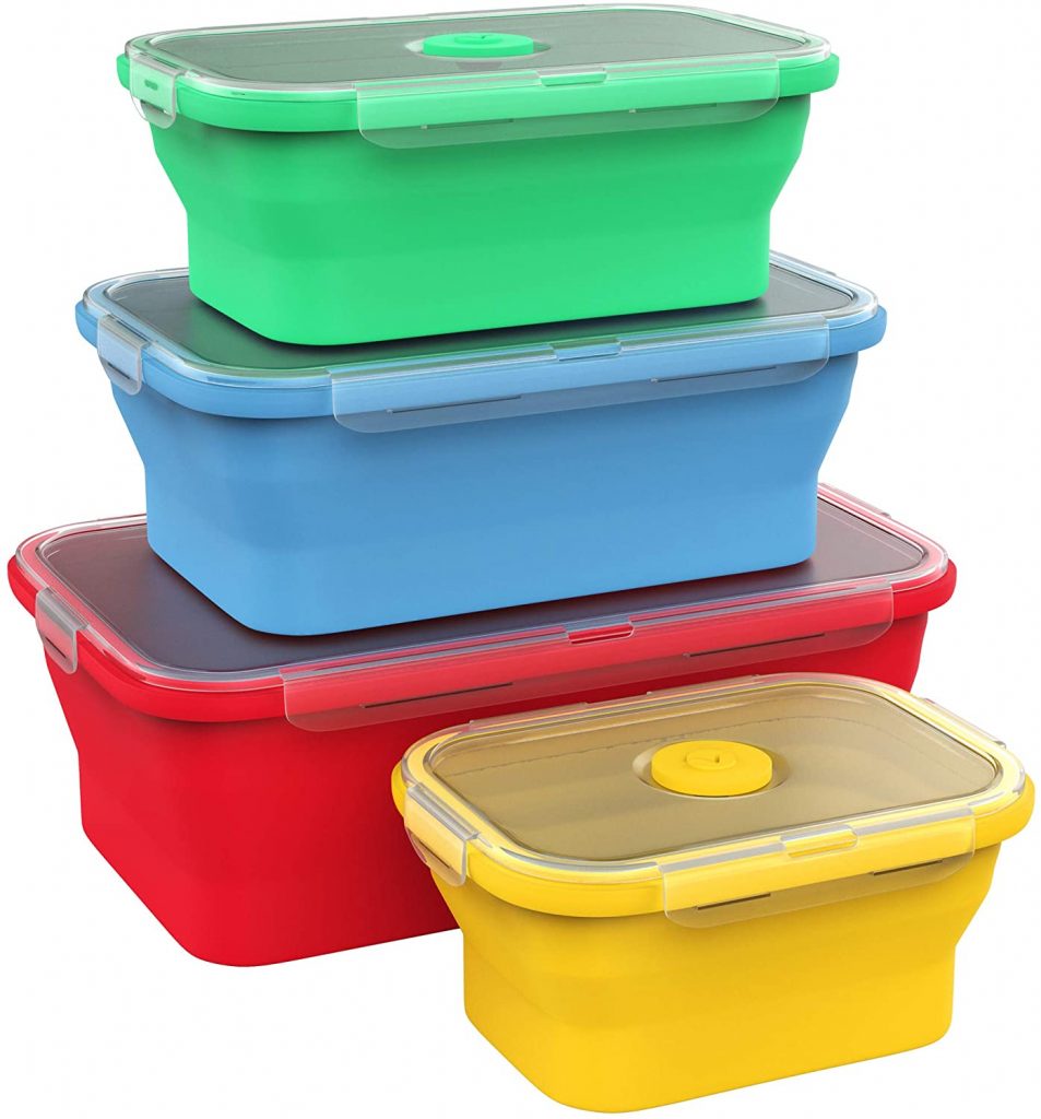 Vremi Silicone BPA Free Airtight Plastic Lids Food Storage Containers